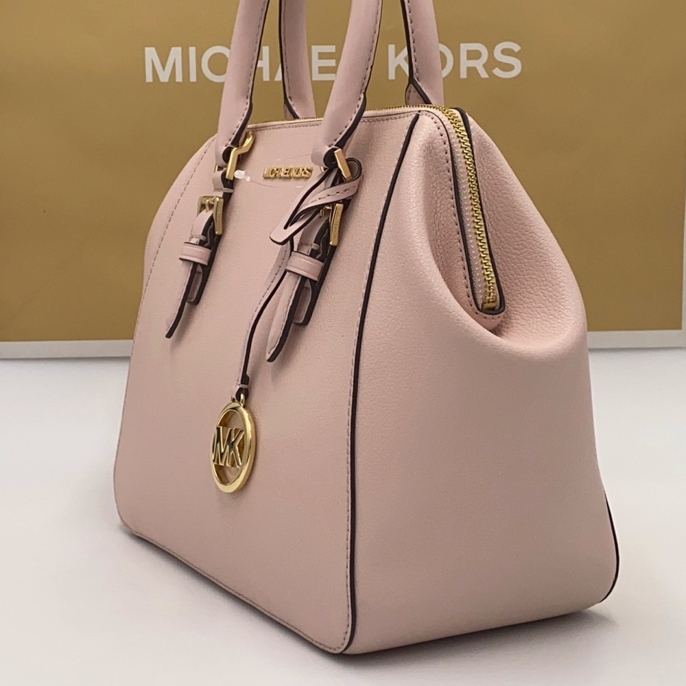 MICHAEL KORS CHARLOTTE LARGE SATCHEL POWDER BLUSH - Picture 7 of 15